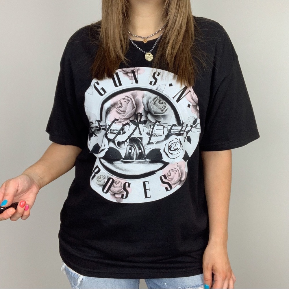 Guns N Roses Floral Graphic Band Tee S L XL 2X - Picture 4 of 5